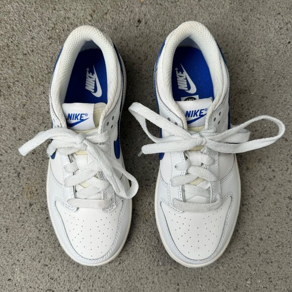 NIKE Dunk Low Retro Sneakers 1.5 33 EU White Blue Running Shoes EUC Kids Shoe - Picture 5 of 12